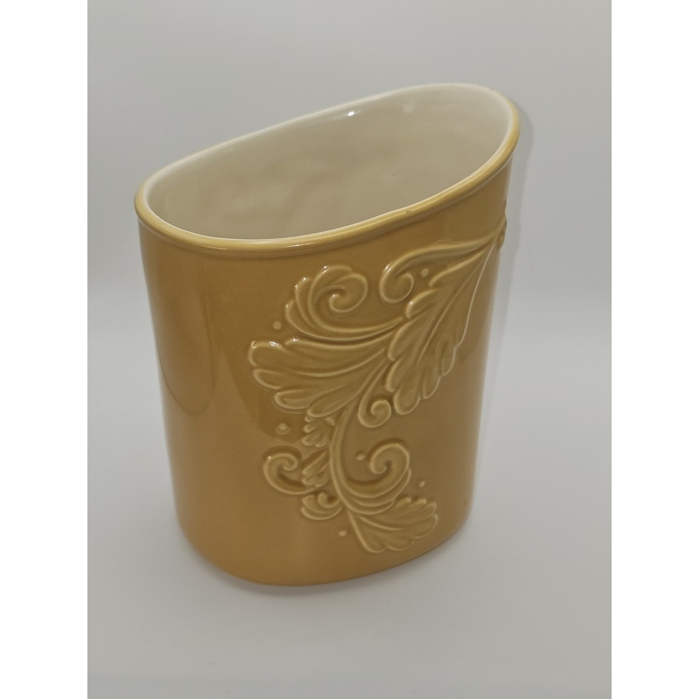PFALTZGRAFF Yellow Gold WEIR IN YOUR KITCHEN 8" Glass Utensil Crock‎ Holder